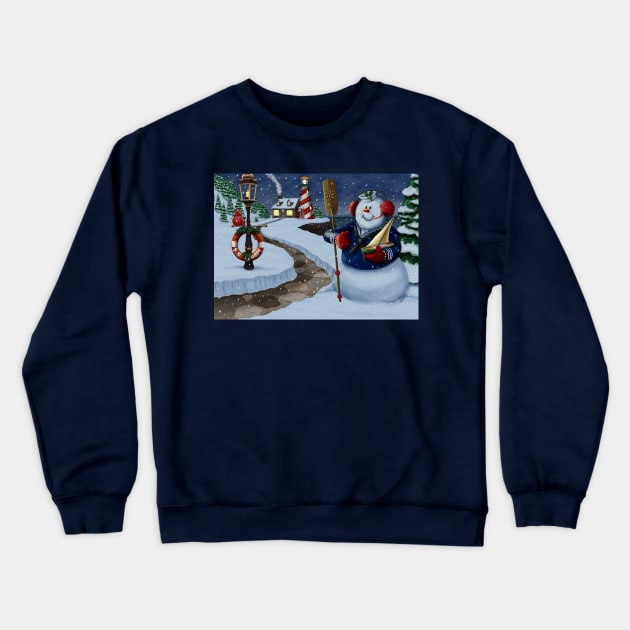 Navy Sailor Snowman Crewneck Sweatshirt by abbottcartoons